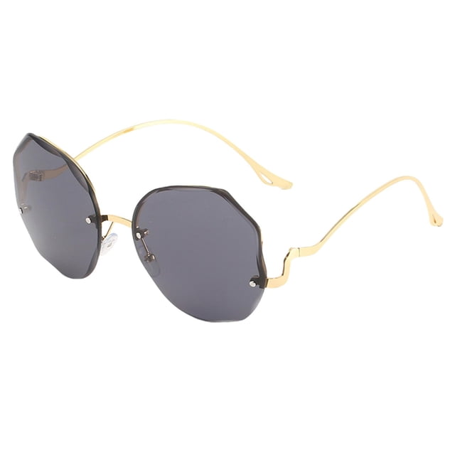 de Sol Poligonales de Moda de Protección Sin Marco con Bordes Ligeramente para Mujeres Damas Compras Fiesta Aire única Baoblaze Gafas de sol para adultos