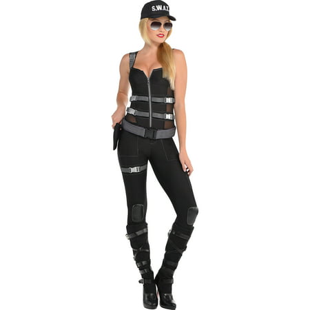 AMSCAN Armed and Dangerous SWAT Halloween Costume for Women, Large, with Included Accessories