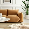 thumbnail image 7 of Loveseat Sofa, Velvet, Brown, Modern Contemporary Urban Design, Living Lounge Room Hotel Lobby Hospitality, 7 of 7