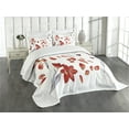 thumbnail image 3 of Ambesonne Floral Quilted Bedspread Set 3 Pcs, Autumn Flowers Petals, Queen Size, Red Purplegrey, 3 of 5