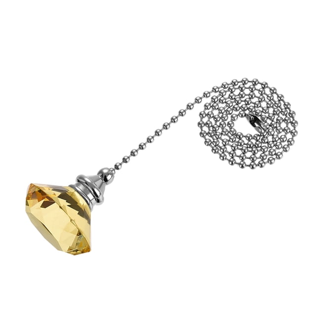 Unique Bargains Ceiling Fan Pull Chain Decorative Crystal Chain Extension Diamond Pendant Golden