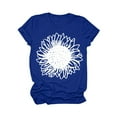 thumbnail image 4 of Blue Women's Short Sleeve T-shirt, Women'S Sunflowers Short Sleeve T Shirts Vintage Cute Graphic Crew Neck Summer Casual Tops,Women's Short sleeve T-shirt XL, 4 of 4