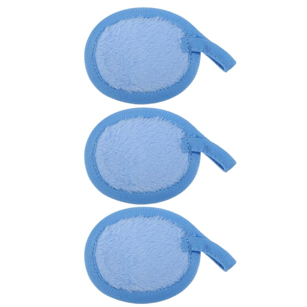 Almohadillas de franela suave Unique Bargains 3 uds removedor de maquillaje reutilizable Azul oscuro