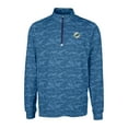 thumbnail image 2 of Men's Cutter & Buck Navy Miami Dolphins  Traverse Camo Print Stretch Quarter-Zip Top, 2 of 3