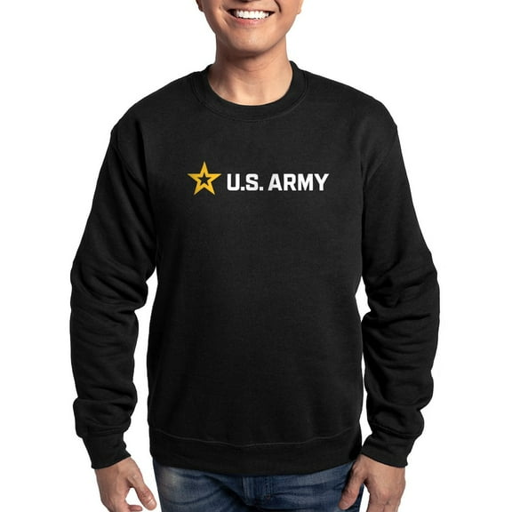 CafePress - U.S. Army® White And Gold Horizontal Logo Sweatshirt - Classic Crew Neck Sweatshirt