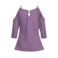 thumbnail image 5 of Womens Cold Shoulder Loose T-Shirt Short Sleeve Summer Tops Blouse, 5 of 5