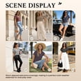 thumbnail image 2 of LWP Women's V Neck Short Sleeve Tops, Casual Loose Fit Ribbed Knit Blouses for 2026 Spring Summer Daily Wear, 2 of 8
