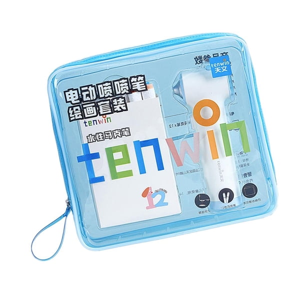 Giaone Children Electric Airbrush Painting Set with 12 Markers 3 Painting Templates