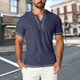 thumbnail image 1 of pstuiky Camisas de manga corta para hombre, Camisa informal de verano para hombre, de manga corta, color liso, con cuello en V y bolsillo camisas casuales para hombre xxl, 1 of 7
