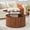 Walnut, variant on Wirrytor Rattan Round Coffee Table with 2-Tier Wood Storage, Circular Table, Round Storage Table,Black