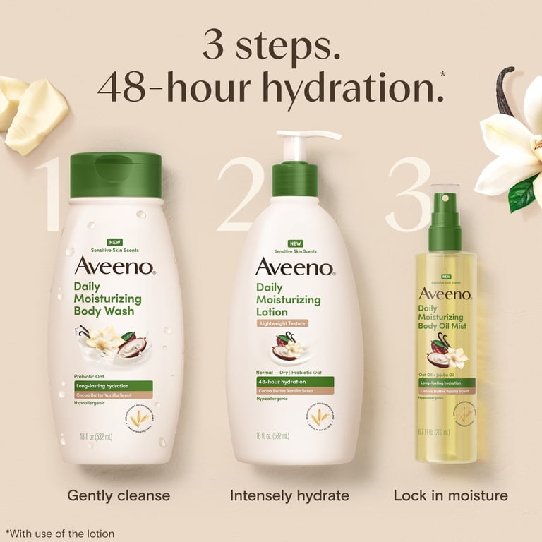 Aveeno Daily Moisturizing Body Oil Mist, Cocoa Butter Vanilla, 6.7 oz photo 6