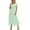 Green, variant on Women's Summer Dresses Solid Short Sleeve Pleated Dresses Long Maxi Elastic Waist Boho Beach Dress Pockets Beige