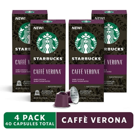 (4 pack) Starbucks Caffe Verona, Nespresso Original Capsules, 40 Count (4 Boxes of 10 Pods)