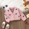 thumbnail image 4 of XFHLMJFF Boys Girls Sweater Cute Baby Toddler Kids Long Sleeve Warm Straberry Jacket Cotton Knit Cardigan Button Down Coat Outwear Fall Winter Clothes, 4 of 9