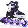 thumbnail image 1 of Patines Nattork para niñas con ruedas iluminadas, color morado, 1 of 8