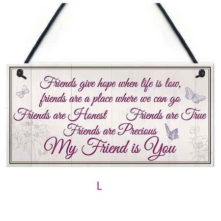 - Mosunx Wooden Hanging Gift Plaque Pendant Family Friendship Love Sign Wine Tags Decor