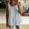 thumbnail image 3 of SPZTSX Tank Tops for Women Sleeveless Scoop Neck Eyelet Embroidered Cotton Linen Loose Fit Casual Daily Vacation Tops, 3 of 7