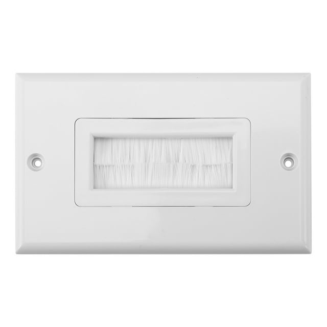 Wall Plates, Plastic Wall Plate Cable Pass Anti-dust Brush Brush Wall Plate Multimedia Panel For Home Theater Systems For Wires