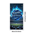 thumbnail image 6 of Neon Style Happy Birthday Banner with Flaming Footballs Party Decoration Backdrop for Birthday Parties Photography Props Sports Themed Events Celebration Decorations, 6 of 8