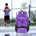 thumbnail image 2 of WOLT Unisex Basketball Backpack Bag--with Shoe Compartment Includes a One Bag and Tag Purple, 2 of 6