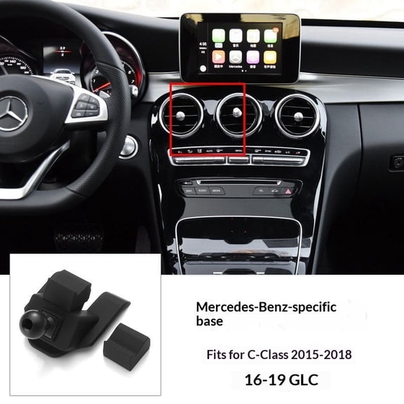 Car Phone Mount Adapter For Mercedes-Benz 2015-2018 C-Class 2016-2019 GLC Holder Stand Mobile Car Cellphone Gravity Bracket Only Base
