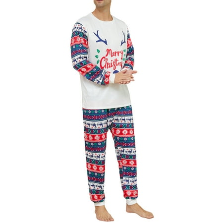 

Christmas Pajamas for Family Long Sleeve Tops + Snowflake Trousers Set