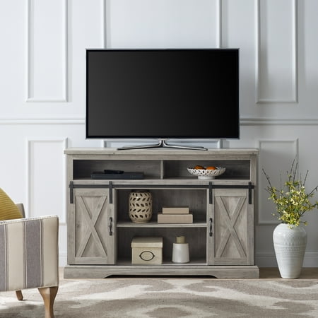 - Manor Park Modern Farmhouse Tall Sliding Barn Door TV Stand for TV's up to 56