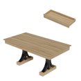 thumbnail image 4 of 71-Inch Dining Table for 6-8 People,Wooden Kitchen Table with 2 Drawers,Rectangular Farmhouse Dinner Table with Double Pedestal for Kitchen Living Room, 4 of 8