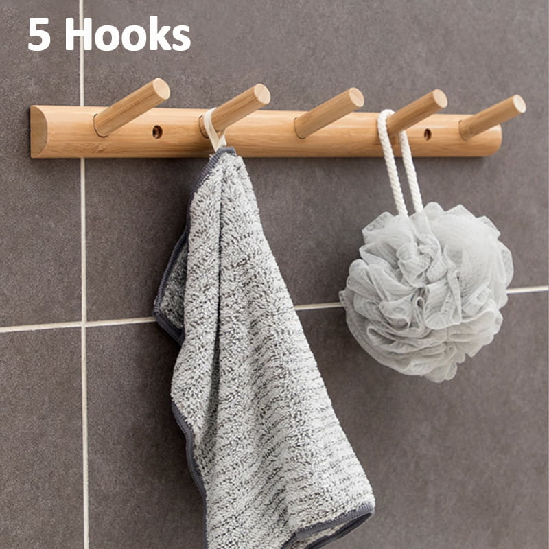 Wall-mounted Clothes Organizer Robe Hooks Storage Rack Coat Hanger Towel Holder 