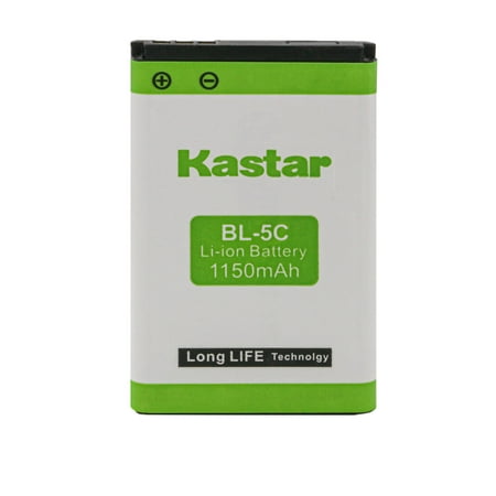 Kastar BL-5C Battery 1-Pack Replacement for Nokia 100, 101, 106 Dual Sim, 207, 208, 215, 220 Dual Sim, Olympia Chic 2, Philips Avent SCD610, Phonak Dect CP 1, Phonak Dect II, Prunus L-218AM