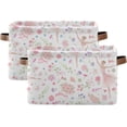 thumbnail image 2 of FREEAMG Flower and Dancing Ballerina Storage Basket, Durable Canvas Organizer With Handles Large Collapsible Storage Bins Boxes for Home Office - 1 Pack, 2 of 7