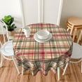 thumbnail image 3 of Fall Tablecloth Round, Autumn Buffalo Plaid Circle Table Cloth 60 Inch for Kitchen Dining, Thanksgiving Checkered Reusable Washable Table Cover for Farmhouse Holiday Decor, 3 of 6