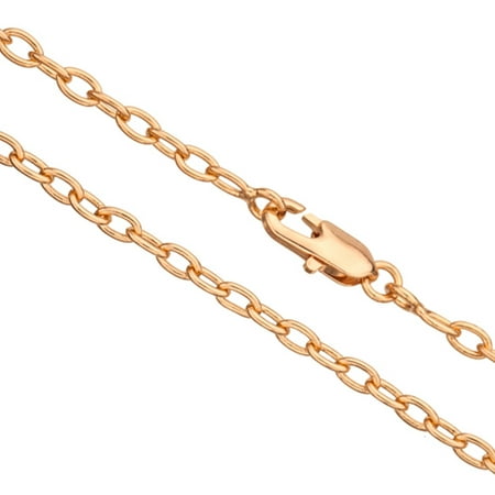 24Inch Necklace Gold Cable Chain With Lobster Claw Clasp 2pcs/pack