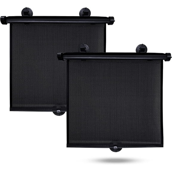 Zendure Foldable Automotive Window Shades, PVC Black, 16 x 18 Inches, 2 Pack