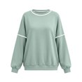 thumbnail image 6 of jehdhy Womens Striped Patchwork Sweatshirts Fall Winter Crew Neck Long Sleeve Shirts Fashion Casual Loose Pullover Tops, 6 of 7