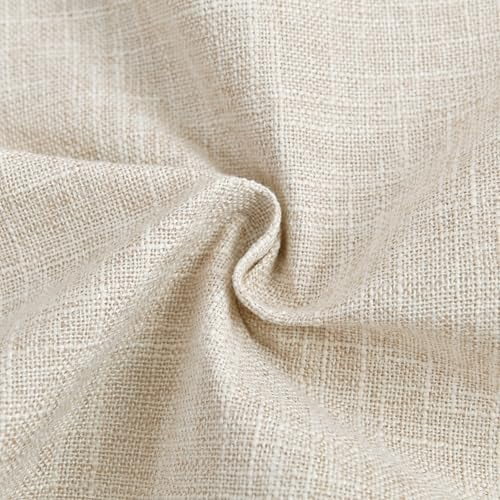DWCN Linen Suqare Decorative Throw Pillow Covers for Home Sofa Decoration, 20 x 20 Inches, Beige, 2 Pack