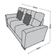 thumbnail image 5 of Sofa El Bazar Store Suecia Lino Negro 3 plazas, Modular, Moderno, Sala, 5 of 5
