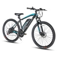 thumbnail image 1 of Hiland Rockshark Electric Bike Electric Mountain Bike Aluminum 26/27.5 inch 350W 20MPH Adults E-Bike Shimano 21 Speed Disc Brake Suspension Fork with 36V 10.4Ah Removable Battery, 1 of 8