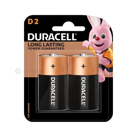 Baterías Alcalinas Duracell D Paquete de 2 de Larga Duración