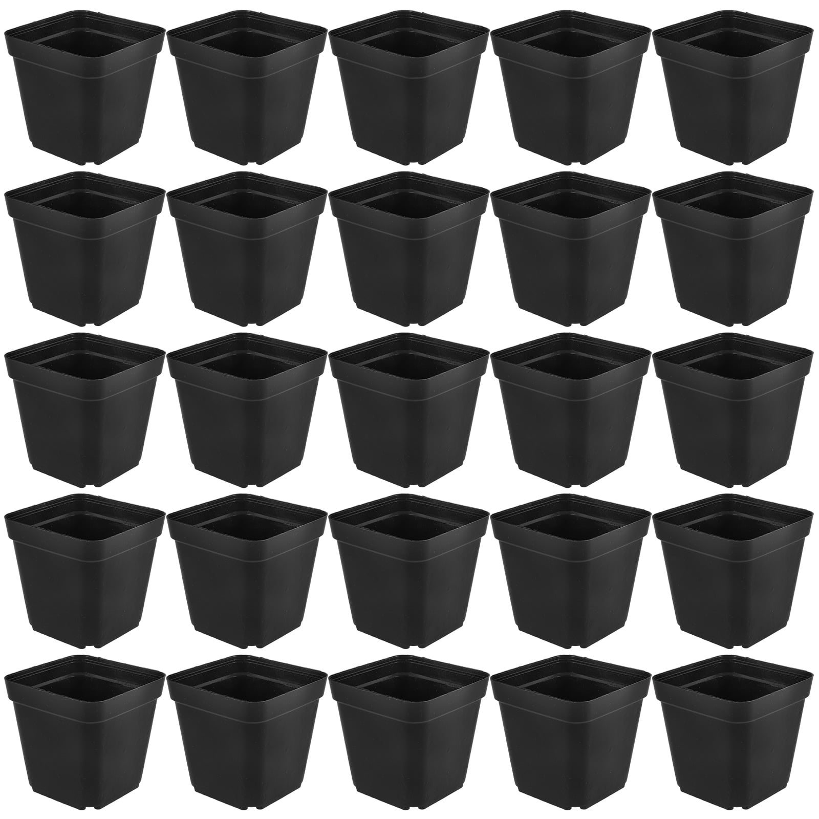 FUTUREORYY Flower Succulent Pots Plastic Black for Gardening 100Pcs 2.8x2.7x2.2in