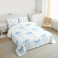 thumbnail image 4 of Homewish Lovely Bow Knot Bedding Comforter Set,Cartoon Bowtie Ribbon Twin Comforter Sets,Blue White Bedding Set For Girl Kids,Microfiber Bedroom Decor,2pcs, 4 of 9