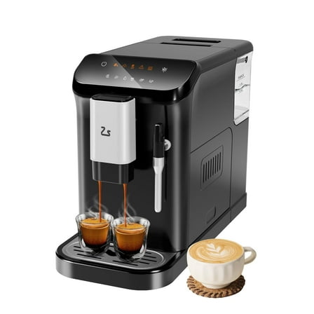 Fully Automatic Espresso Machine with Grinder & Milk Frother – 1350W Fast Brew, 15 Grind Settings, Dual Boiler, One-Touch Espresso, Latte, Cappuccino