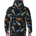 thumbnail image 7 of Naloa Space Rockets Men's Casual Hooded Collar Drawstring Hoodies Pullover Sweatshirts Casual Long Sleeve Shirts-X-Large, 7 of 7