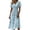 Light Blue, variant on Womens Summer DressesShort Sleeve Wrap V-Neck Modest Dresses Casual Loose A-Line Knee Length Swing Dress