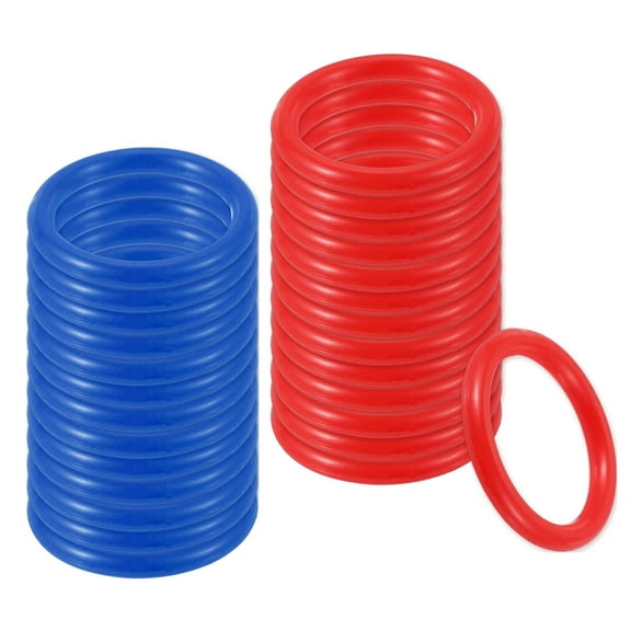 Uxcell Plastic Ring-Toss Rings for Bottles Carnival Rings Plastic Hoops 2 Inch Red/Blue 60 Pcs