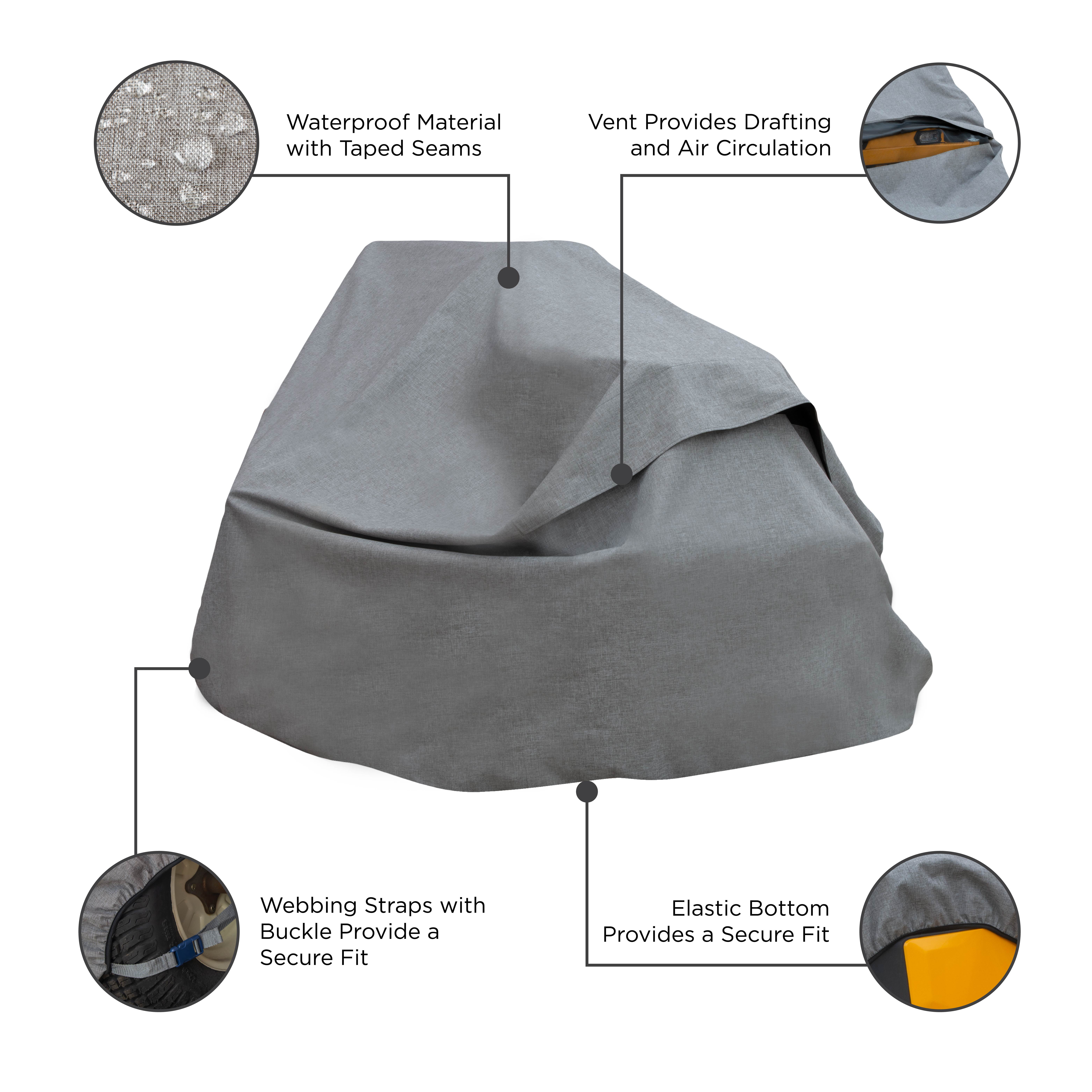 Modern Leisure Garrison Waterproof Zero-Turn & Riding Lawnmower Cover, 82"L x 50"W x 47"H, Gray