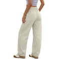 thumbnail image 4 of Sundazz Womens Wide leg Pants Drawstring Lightweight Pants Loose Travel Casual Pants with Pockets, 4 of 8