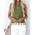 thumbnail image 6 of Women'S Summer Knit Tank Tops Racerback High Neck Sweater Vest, Dressy Casual Outfits Green M, 6 of 8