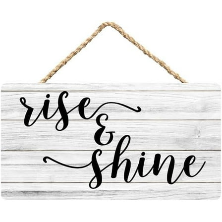 Rustic Wooden Sign Decor - Rise And Shine - Wood Plaque Home & Office Inspirational Gifts Hanging Wall Signs 6x12 IN