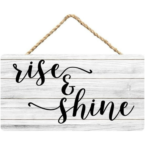 Rustic Wooden Sign Decor - Rise And Shine - Wood Plaque Home & Office Inspirational Gifts Hanging Wall Signs 6x12 IN